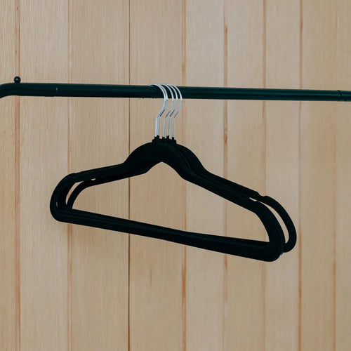 Addis Velvet Clothes Hangers – Pack of 50 Black - Home & Storage