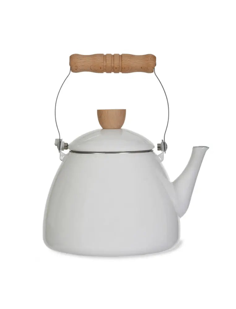 Garden Trading Enamel Stove Kettle – 2.2 litre stovetop kettle warm white - Kitchen & Dining