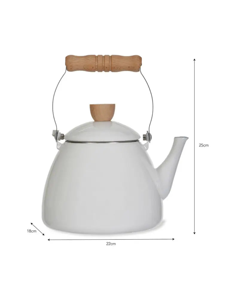 Garden Trading Enamel Stove Kettle – 2.2 litre stovetop kettle warm white - Kitchen & Dining