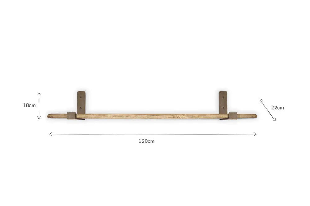 Nkuku Ibo Reclaimed Wood & Iron Shelf – Small Natural - Home Decor