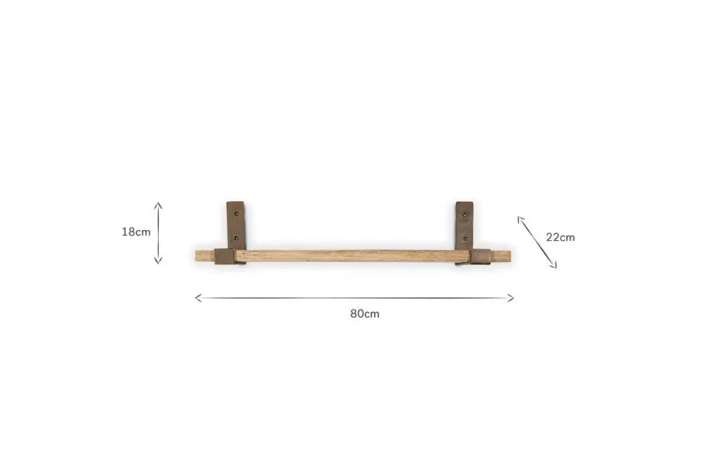 Nkuku Ibo Reclaimed Wood & Iron Shelf – Small Natural - Home Decor