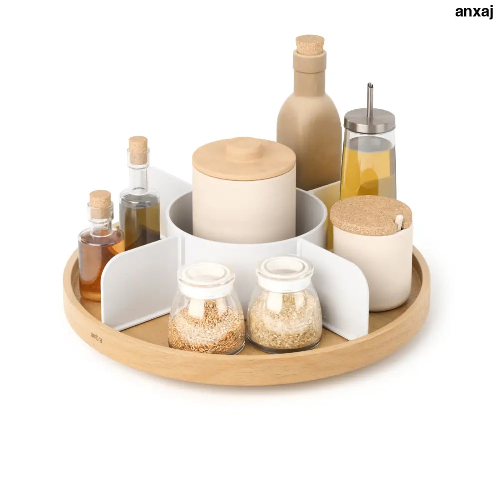 Umbra Bellwood Lazy Susan – rotating worktop organiser white/natural - Kitchen & Dining