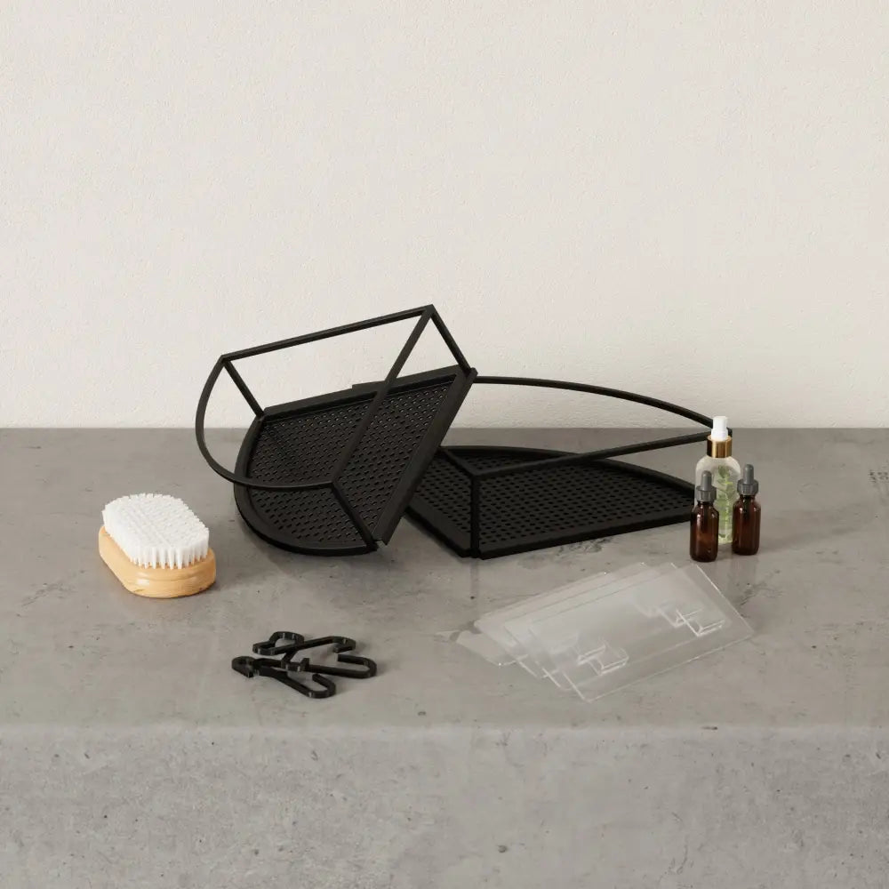 Umbra Cubiko Adhesive Corner Shower Bins – Set of 2 Black - Home & Storage