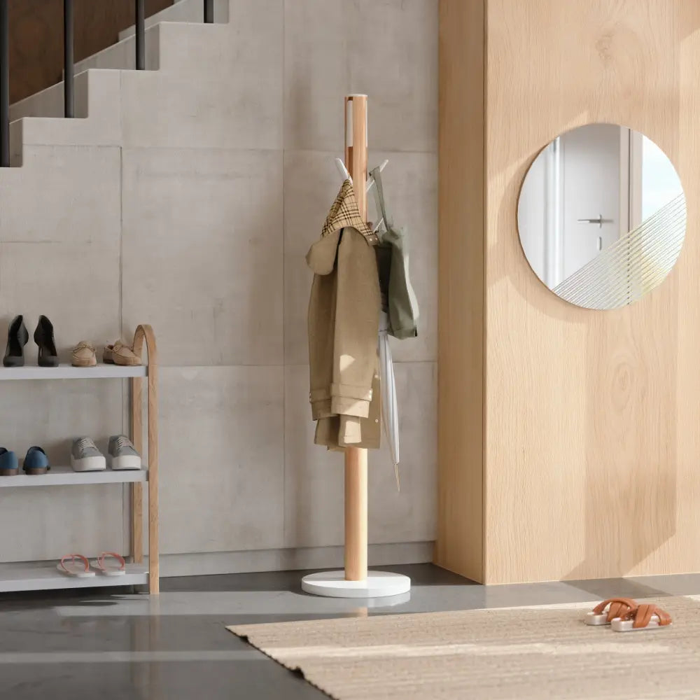 Umbra Flapper – freestanding coat rack white/natural - Storage & Organisation