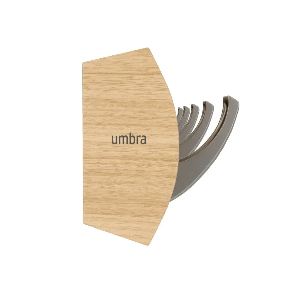 Umbra Flip 5 Wall Hook – Natural Wood and Nickel - Home & Storage