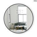Umbra Hub Wall Mirror – Black Round Rubber-Framed Mirror 94 cm - Home Decor
