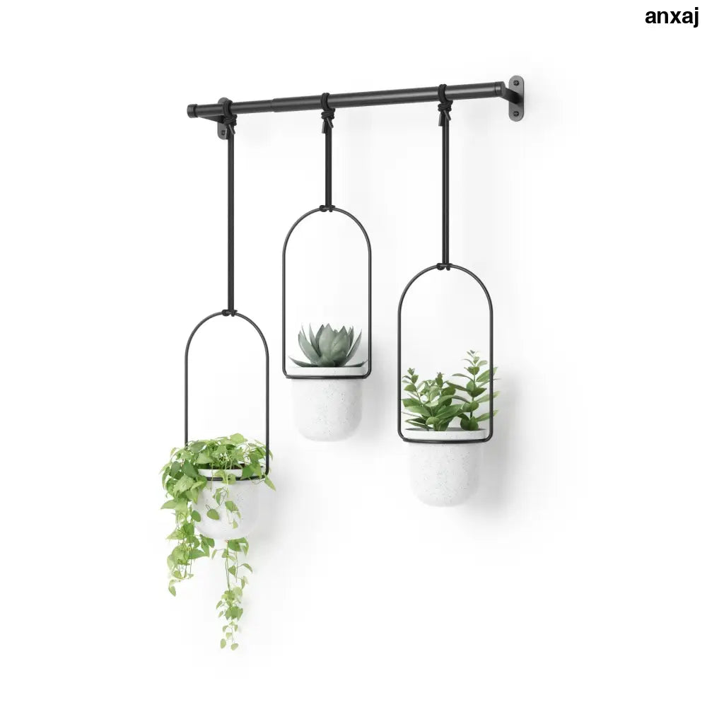 Umbra Triflora Hanging Planter – Set of 3 White/Black - Home Decor