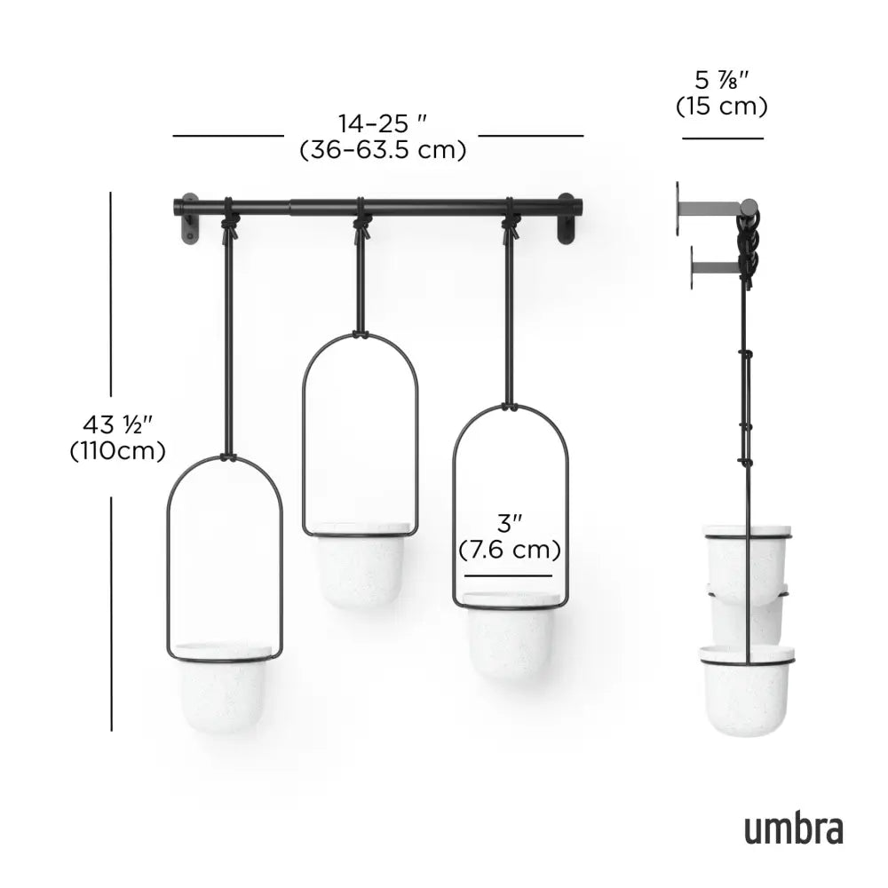 Umbra Triflora Hanging Planter – Set of 3 White/Black - Home Decor