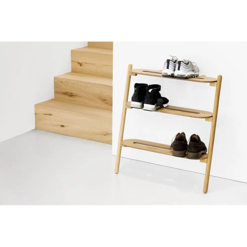 Wireworks Heel Bar – oak leaning shoe rack - Storage & Organisation