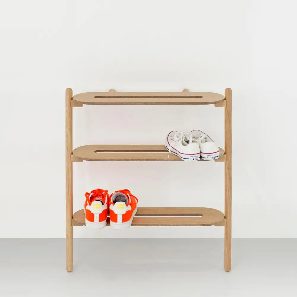 Wireworks Heel Bar – oak leaning shoe rack - Storage & Organisation